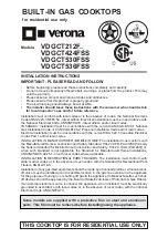 Verona VDGCT212F Series Installation Instructions Manual preview