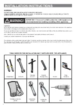 Preview for 4 page of Verona VEBIG30N Series Installation Instructions Manual