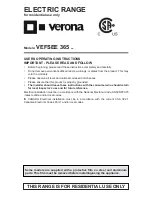 Verona VEFSEE 365 Series User Operating Instructions Manual предпросмотр