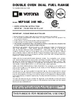 Предварительный просмотр 1 страницы Verona VEFSGE 365 ND User Operating Instructions Manual