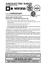 Verona VEFSGE304P Installation Instructions Manual preview