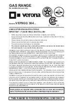 Предварительный просмотр 1 страницы Verona VEFSGG 304 Series User Operating Instructions Manual