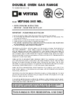 Предварительный просмотр 1 страницы Verona VEFSGG 365 ND Series User Operating Instructions Manual