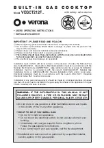 Preview for 1 page of Verona VEGCT212F SERIES User Operating Instructions Manual