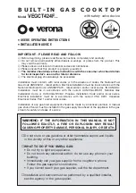 Preview for 1 page of Verona VEGCT424F Series User Operating Instructions Manual