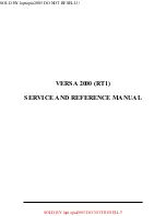 Предварительный просмотр 1 страницы versa 2000 RT1 Service And Reference Manual