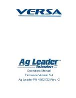 versa ag leader Operator'S Manual preview