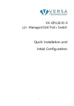 versa VX-GPU2610-9 Quick Installation And Initial Configuration preview