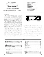 Vertex Standard FT-100 Technical Supplement preview