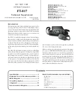 Preview for 1 page of Vertex Standard FT-817 User Manual