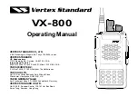 Vertex Standard VX-800 Operating Manual предпросмотр