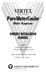 Vertex PureWaterCooler P WC-1 000 Owners & Installation Manual preview