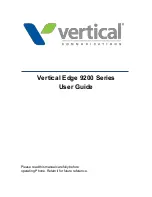 Предварительный просмотр 1 страницы Vertical Edge 9200 Series User Manual