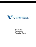 Предварительный просмотр 1 страницы Vertical SBX IP 320 Features & Operation Manual