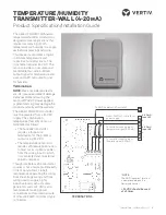 Предварительный просмотр 1 страницы Vertiv Liebert THW420 Product Specifications And Installation Manual