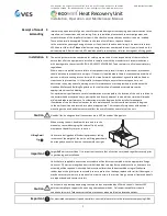 Preview for 3 page of VES ecovent Installation, Operation And Maintenance Manual