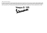 VESPA S 125 Manual preview