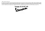 Preview for 1 page of VESPA S 50 4T 4V Manual