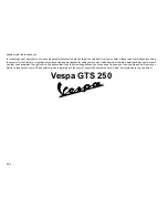 VESPA Vespa GTS 250 User Manual preview