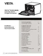 Preview for 1 page of Vesta DWV335BBS Installation Instructions And Use & Care Manual