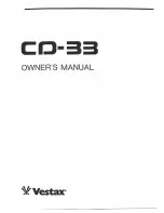 Предварительный просмотр 1 страницы Vestax CD-33 Owner'S Manual