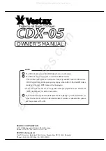 Vestax CDX-05 Owner'S Manual предпросмотр