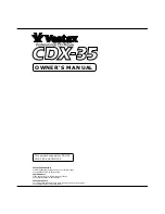 Предварительный просмотр 1 страницы Vestax CDX-35 Owner'S Manual