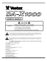 Preview for 1 page of Vestax DA-X1000 Owner'S Manual