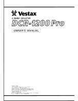 Preview for 1 page of Vestax DCR-1200 Pro Owner'S Manual