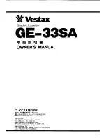 Предварительный просмотр 1 страницы Vestax GE-33SA Owner'S Manual