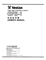 Vestax GFE-1 Owner'S Manual предпросмотр