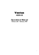 Предварительный просмотр 1 страницы Vestax HDR-V8 Operational Manual