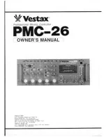 Vestax PMC-26 Owner'S Manual preview