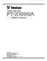 Preview for 1 page of Vestax PT-X1000A Owner'S Manual