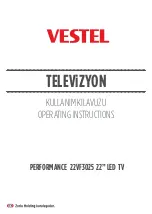 VESTEL Televizyon Performance 22VF3025 Operating Instructions Manual preview