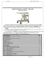 Preview for 1 page of Vestil CART-1100-SS Instruction Manual