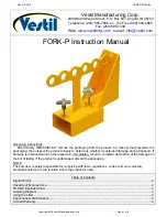 Vestil FORK-P Instruction Manual preview