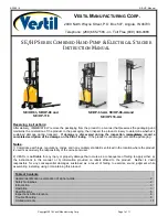 Vestil SE/HP Series Instruction Manual preview