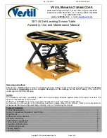 Vestil SST-45 Assembly, Use And Maintenance Manual preview