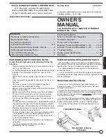 Preview for 1 page of Vestil TM SERIES Owner'S Manual