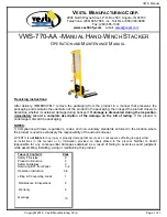 Vestil VWS-770-AA Manual preview