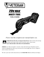 Preview for 1 page of VETERAN V20L20M0K1 Manual