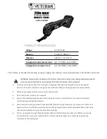 Preview for 5 page of VETERAN V20L20M0K1 Manual