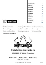 Preview for 1 page of Vetus BOW PRO A Series Installation Instructions Manual