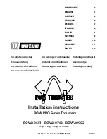 Preview for 1 page of Vetus BOW PRO Series Installation Instructions Manual