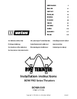 Vetus BOW PRO Thruster BOWA0762 Installation Instructions Manual preview