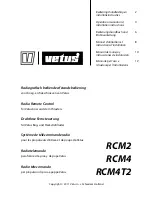 Preview for 1 page of Vetus RCM2 Operation Manual And Installation Instructions