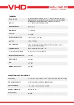 Предварительный просмотр 2 страницы VHD VHD-J1600SE Data Sheet / Manual