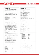 Предварительный просмотр 6 страницы VHD VHD-J1600SE Data Sheet / Manual
