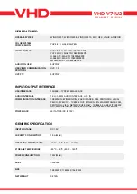 Preview for 3 page of VHD VHD-V71U2 Data Sheet / Manual